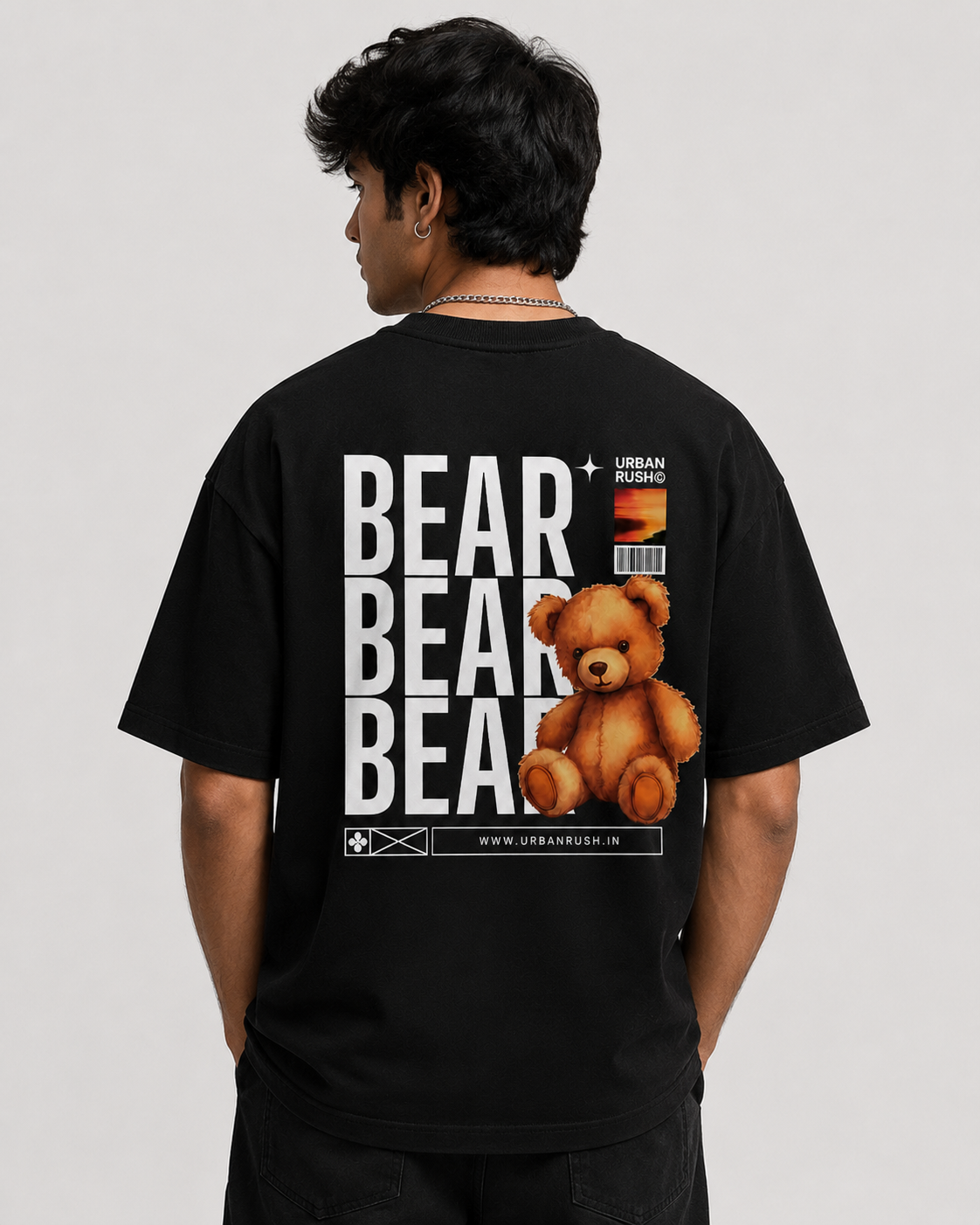 Bear Design Oversized T-Shirt