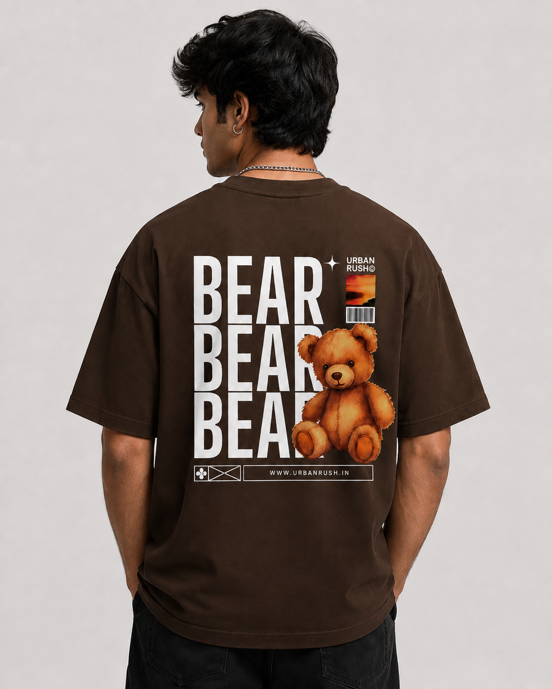 Bear Design Oversized T-Shirt