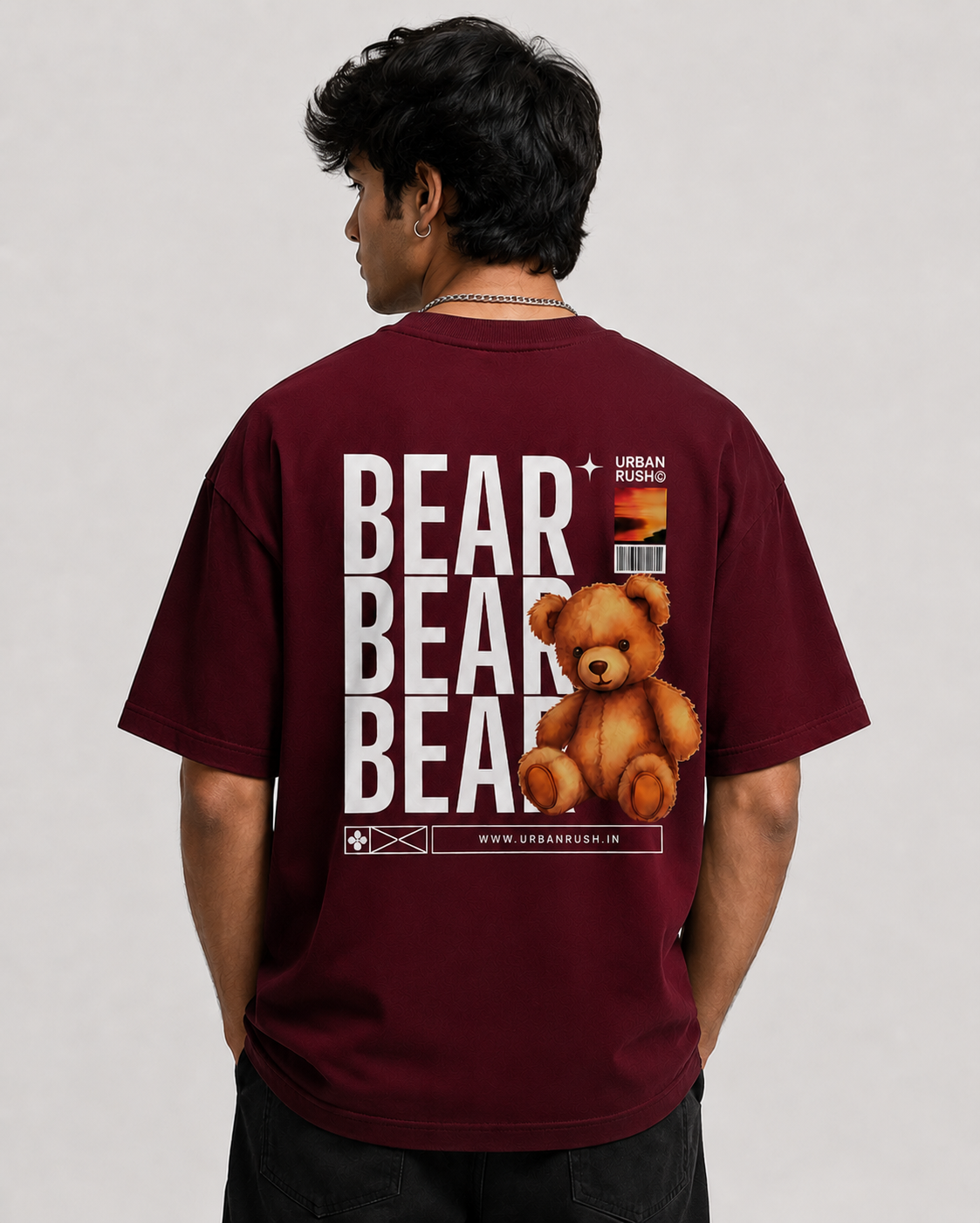 Bear Design Oversized T-Shirt