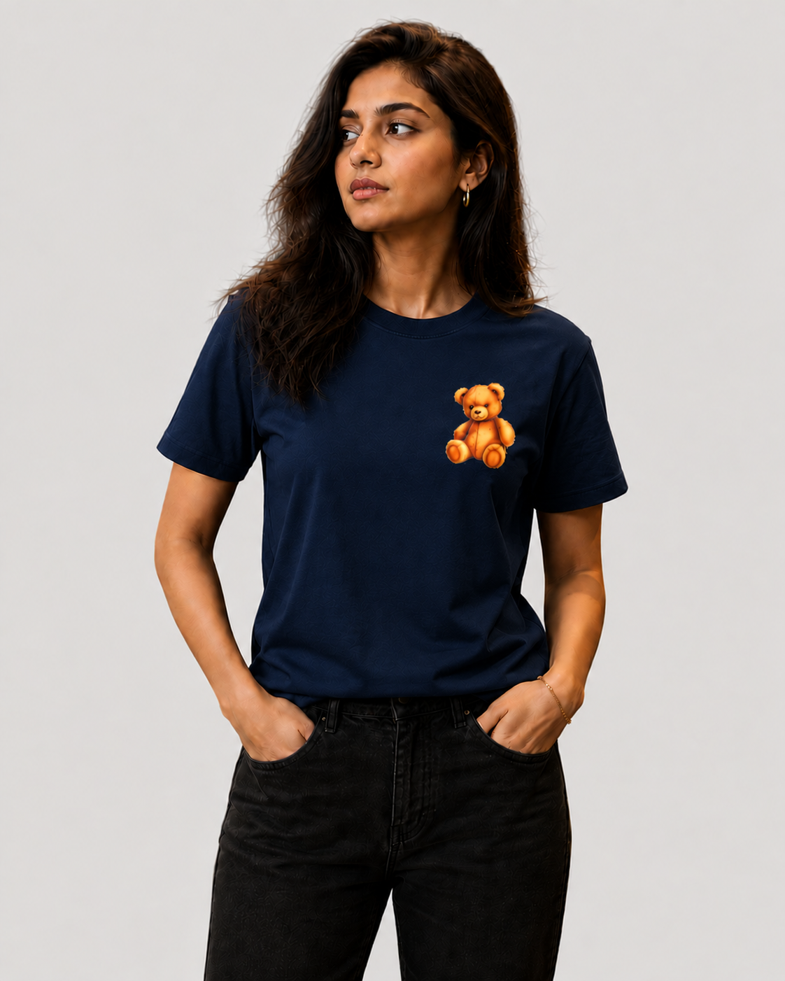 Women's Daily Wear T-Shirt Bear Design