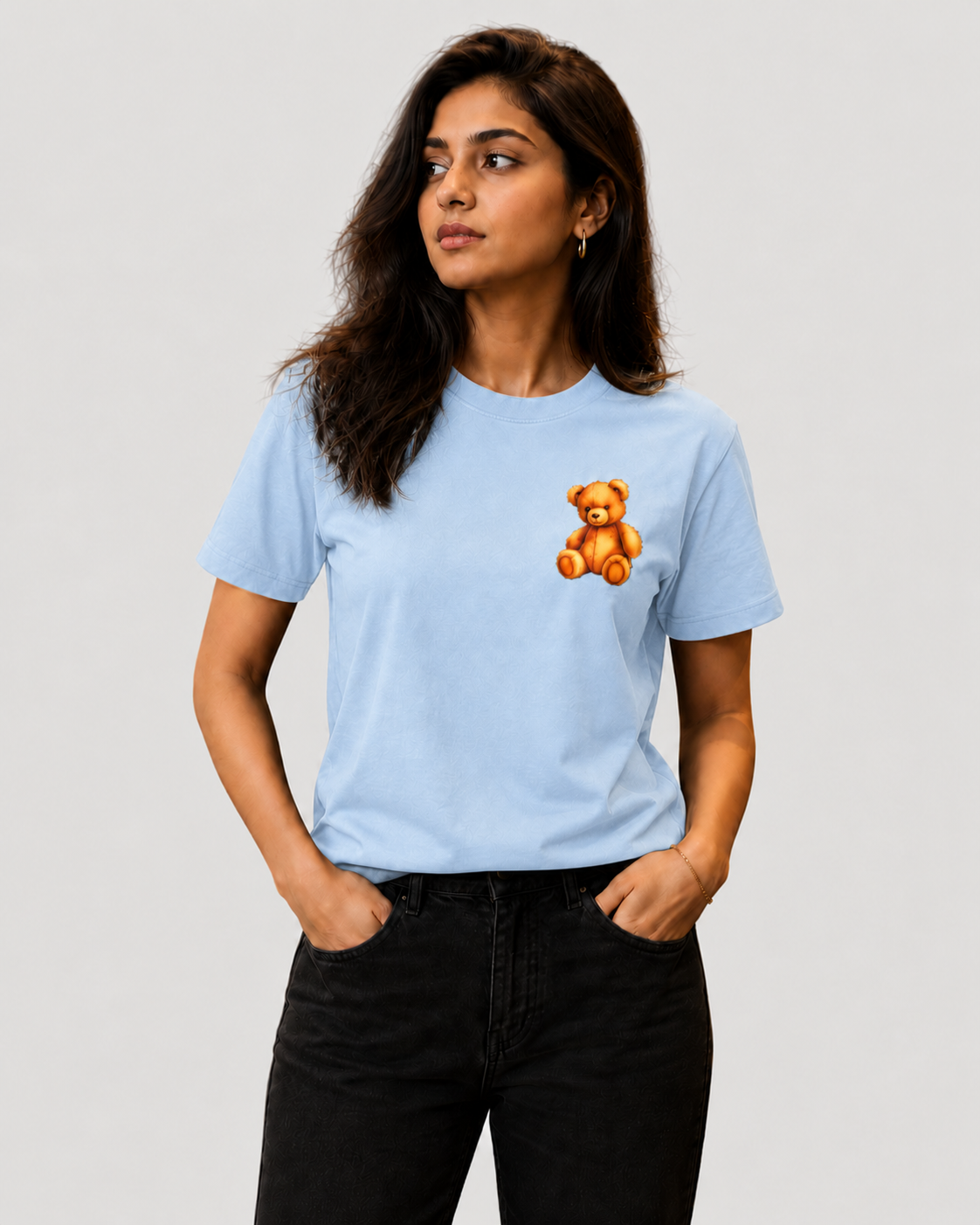 Women's Daily Wear T-Shirt Bear Design
