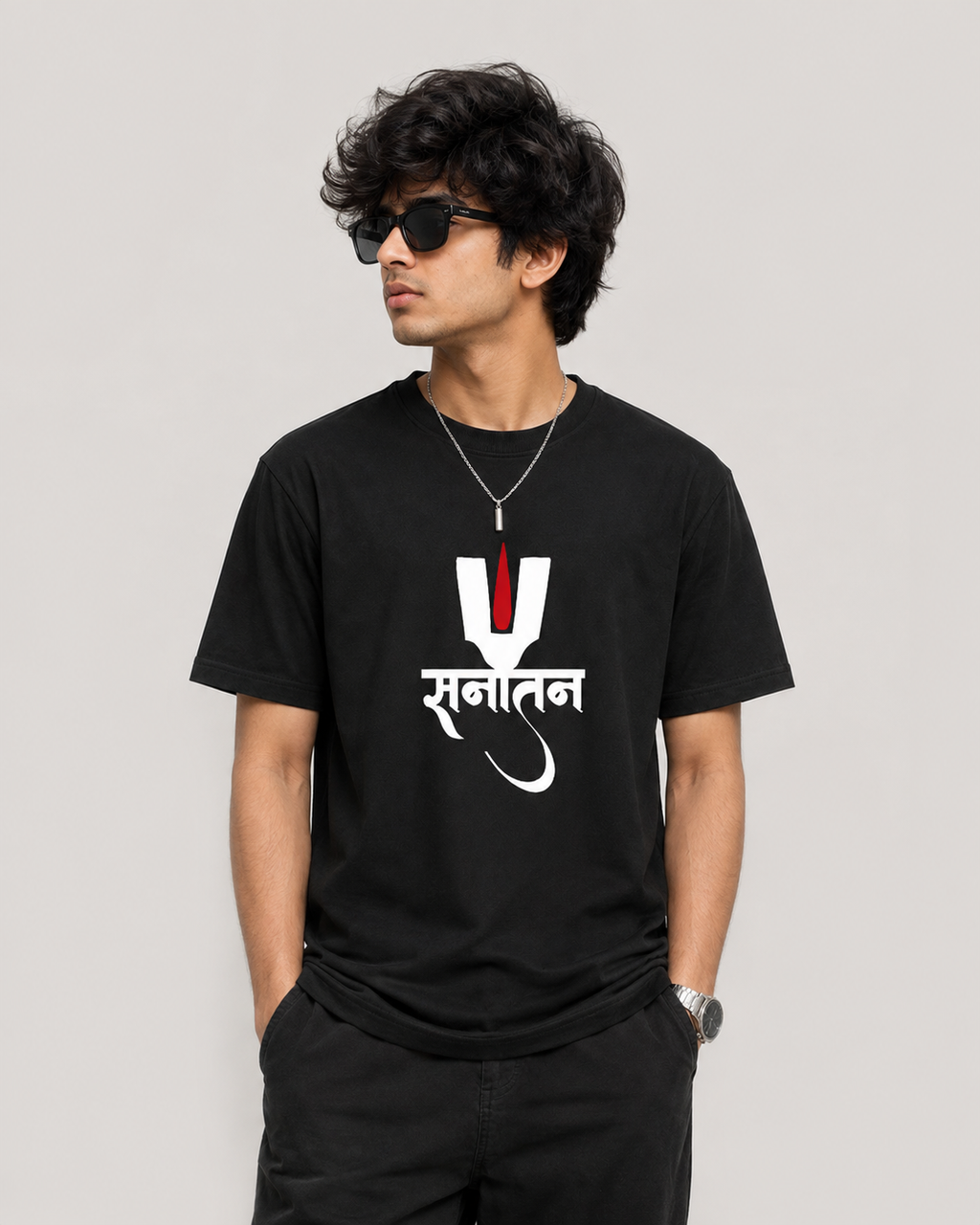 Sanatan Print Daily Wear Round Neck T-Shirt