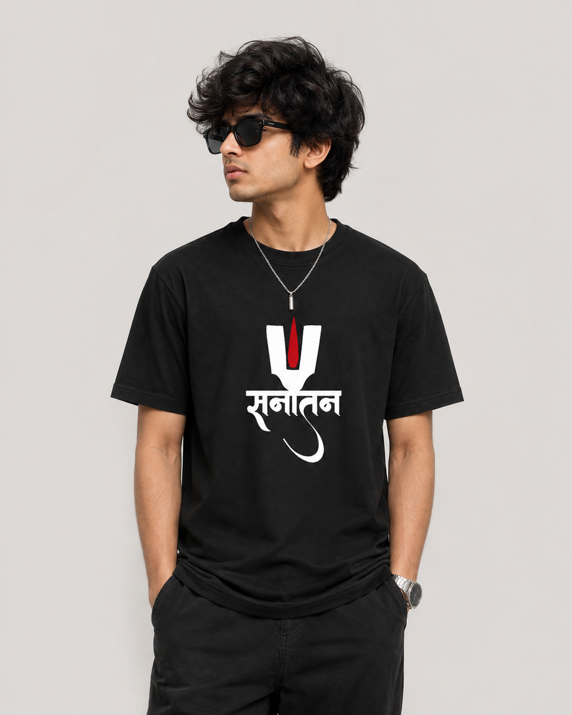 Sanatan Print Daily Wear Round Neck T-Shirt