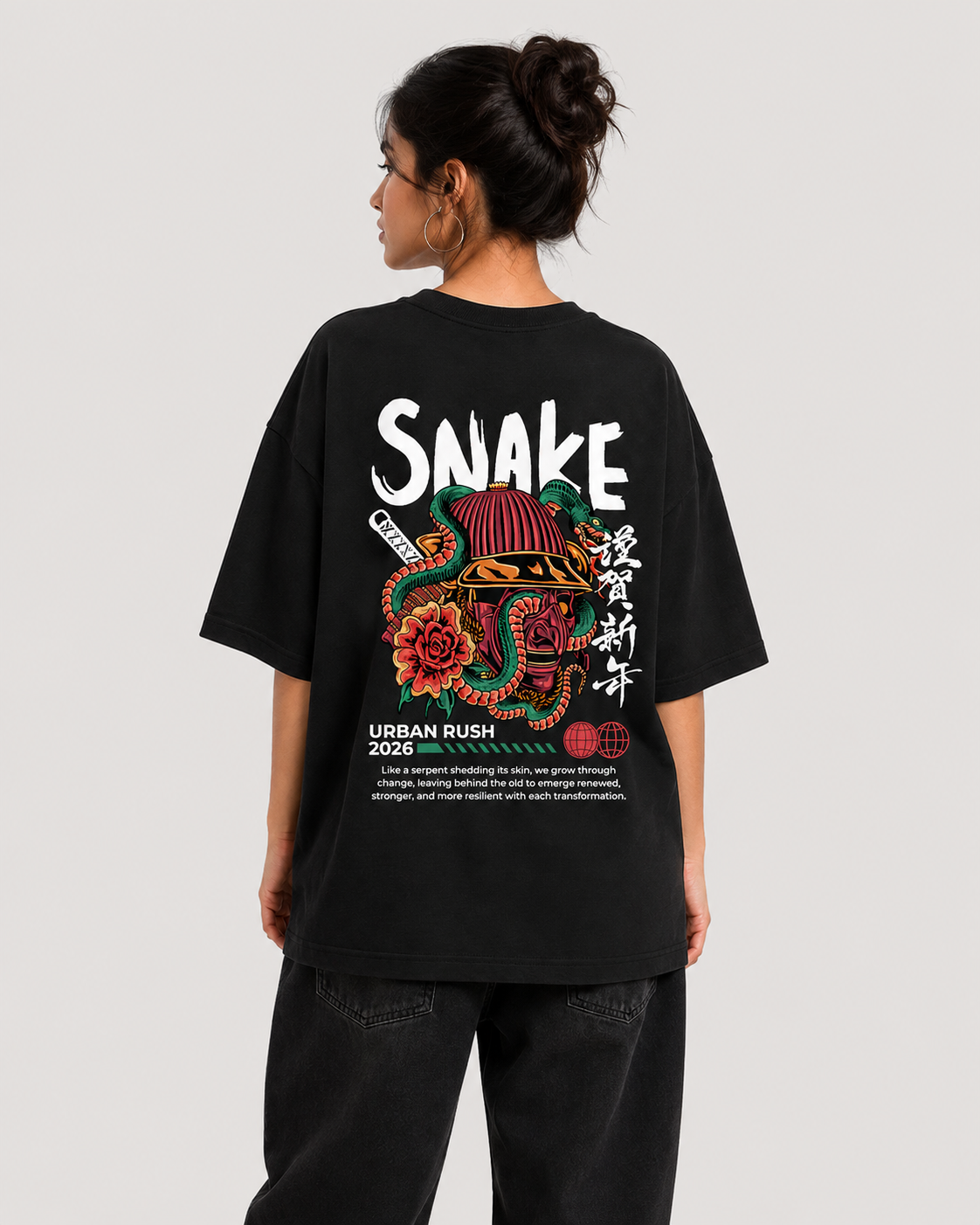 Women's Snake Preminum Oversized T-Shirt